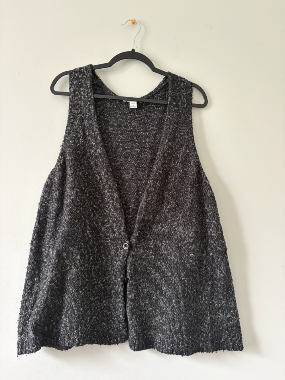 Cozy Charcoal Knit Button Vest